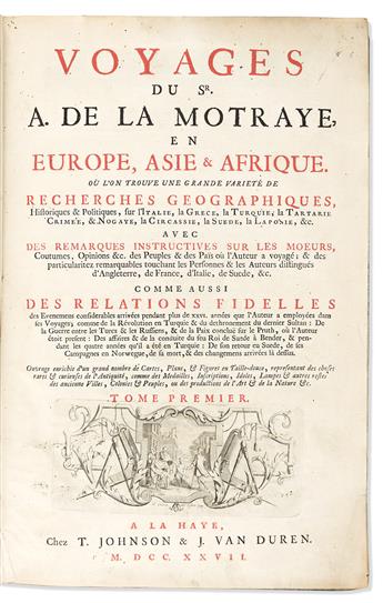 [Travels & Voyages] Mottraye, Aubry de la (1674-1743) Voyages en Europe, Asie & Afrique.